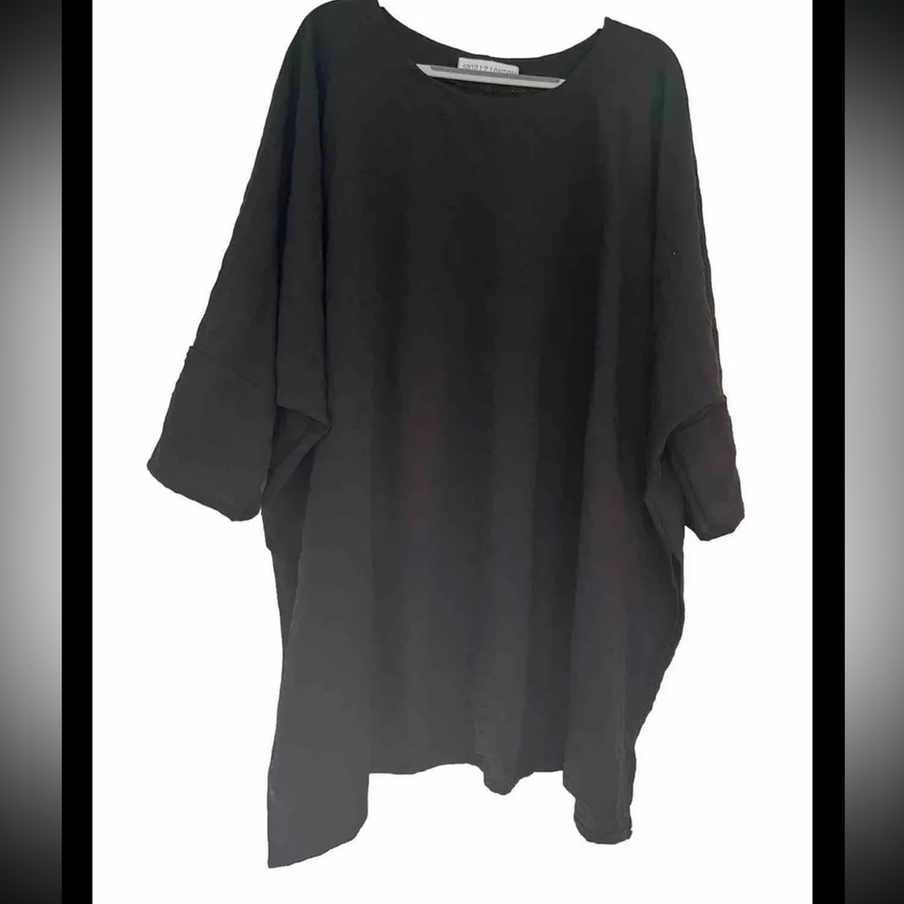 SKULLZ LONDON Art To Wear Black Lagenlook Isabelle Tunic Plus Size B84